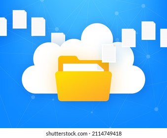 Dateien Cloud, großartiges Design für jeden Zweck. Abstrakte Infografik. Internettechnologie. Webbanner.