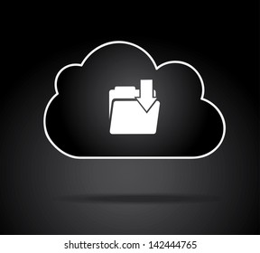 files cloud over black background vector illustration