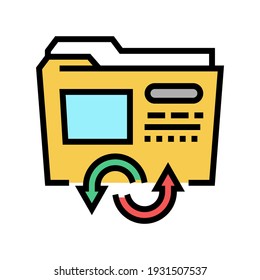 files converter color icon vector. files converter sign. isolated symbol illustration