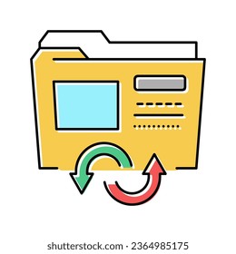 vector de icono de color convertidor de archivos. signo del convertidor de archivos. ilustración de símbolo aislado