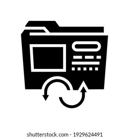 files converter glyph icon vector. files converter sign. isolated contour symbol black illustration
