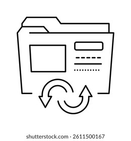 files converter line icon vector. files converter sign. isolated contour symbol black illustration
