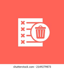 files to delete icon with a trash bin