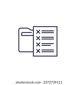 files to delete line icon with a folder