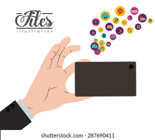 Files design over white background, vector illustration