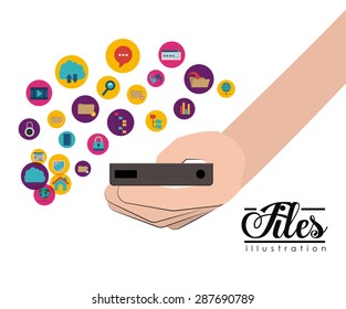 Files design over white background, vector illustration