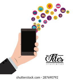 Files design over white background, vector illustration
