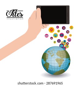 Files design over white background, vector illustration