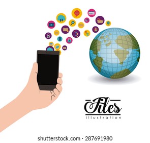 Files design over white background, vector illustration