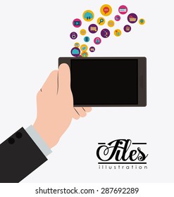 Files design over white background, vector illustration