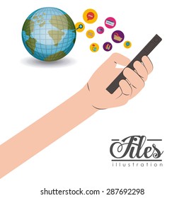 Files design over white background, vector illustration