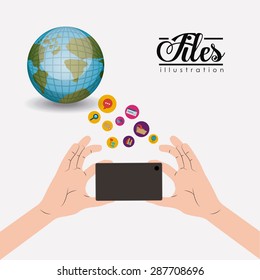 Files design over white background, vector illustration