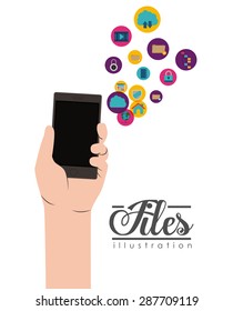 Files design over white background, vector illustration