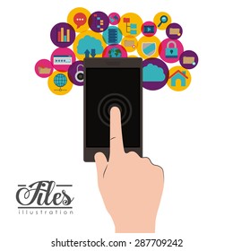 Files design over white background, vector illustration