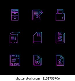 Files  document  clipboard write  lock  unlock  sim  globe  icon vector design  flat  collection style creative  icons