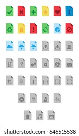 Files, Documents & Actions - Vector Colorful Icons