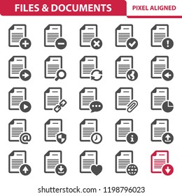 Files & Documents Icons. Professional, pixel perfect icons, EPS 10 format.