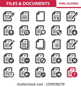 Files & Documents Icons. Professional, pixel perfect icons, EPS 10 format.