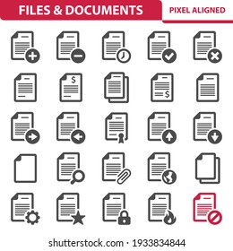 Files, Documents Icons. Professional, pixel perfect icons, EPS 10 format.