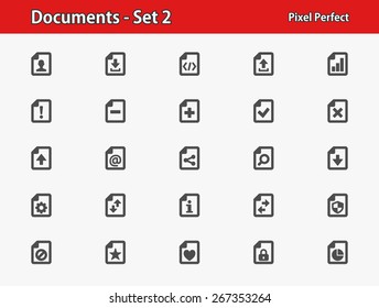 Files & Documents Icons. Professional, pixel perfect icons optimized for both large and small resolutions. EPS 8 format.