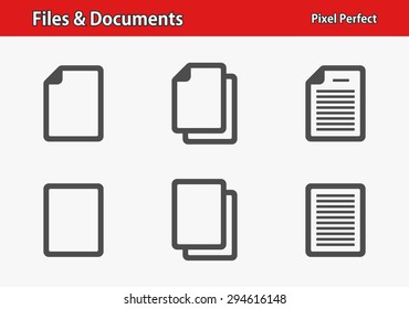 Files & Documents Icons. Professional, pixel perfect icons optimized for both large and small resolutions. EPS 8 format.