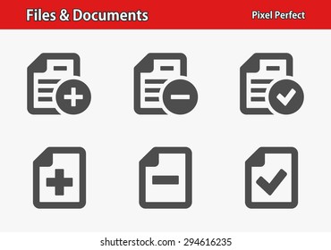 Files & Documents Icons. Professional, pixel perfect icons optimized for both large and small resolutions. EPS 8 format.