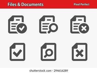 Files & Documents Icons. Professional, pixel perfect icons optimized for both large and small resolutions. EPS 8 format.