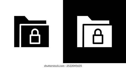 Símbolo de Vector simple de diseño de iconos de seguridad de archivos y carpetas