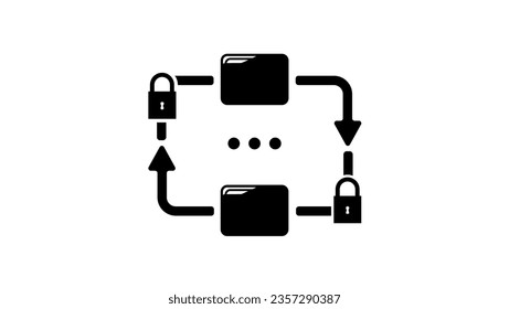 Dateiaustausch-Logo, Ordner, Sperren, Sicherheit