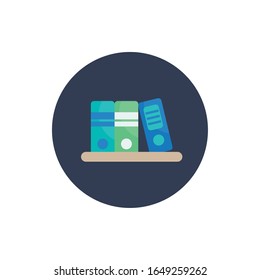 Files flat block style icon design, Document data archive storage organize business office and information theme Vector illustration