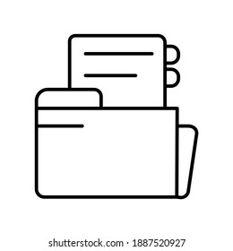 Archivos en el icono de la línea de la carpeta