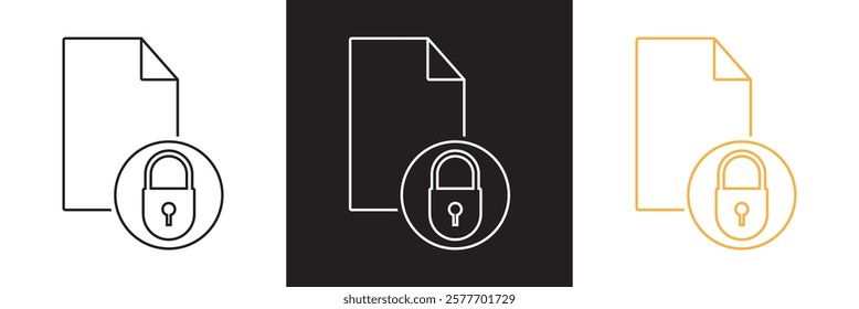 Files folder permission icon .  Document access vector . Secret archive sign business concept.  isolated on white and black background. vector illustration. EPS 10