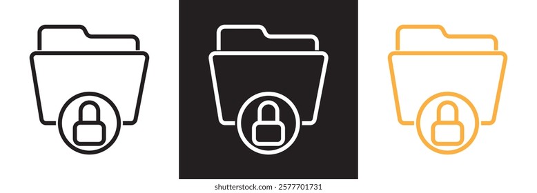 Files folder permission icon .  Document access vector . Secret archive sign business concept.  isolated on white and black background. vector illustration. EPS 10