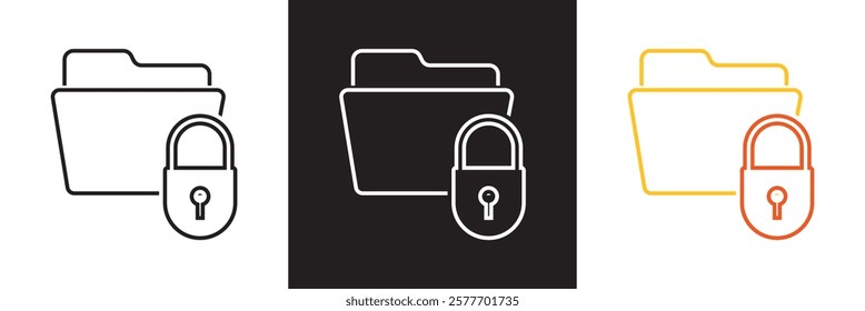 Files folder permission icon .  Document access vector . Secret archive sign business concept.  isolated on white and black background. vector illustration. EPS 10