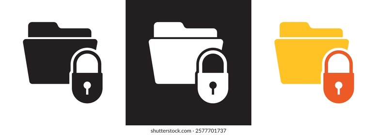 Files folder permission icon .  Document access vector . Secret archive sign business concept.  isolated on white and black background. vector illustration. EPS 10