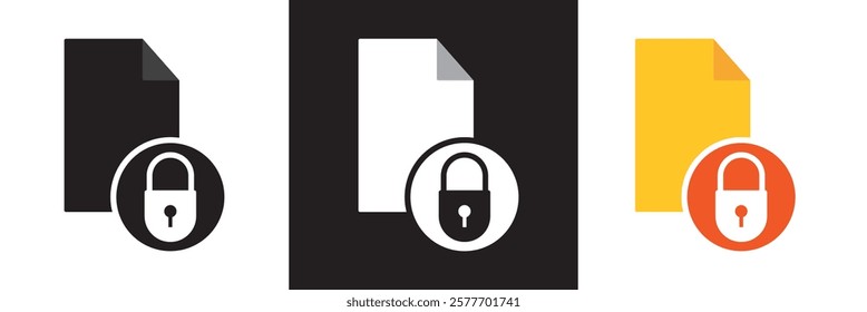 Files folder permission icon .  Document access vector . Secret archive sign business concept.  isolated on white and black background. vector illustration. EPS 10