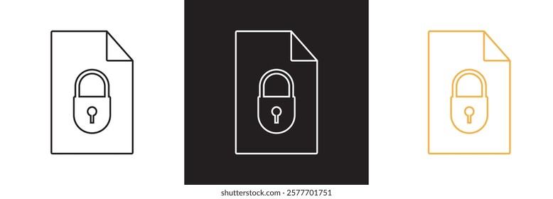 Files folder permission icon .  Document access vector . Secret archive sign business concept.  isolated on white and black background. vector illustration. EPS 10