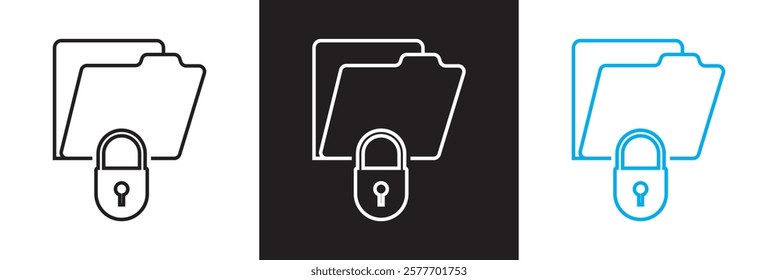 Files folder permission icon .  Document access vector . Secret archive sign business concept.  isolated on white and black background. vector illustration. EPS 10