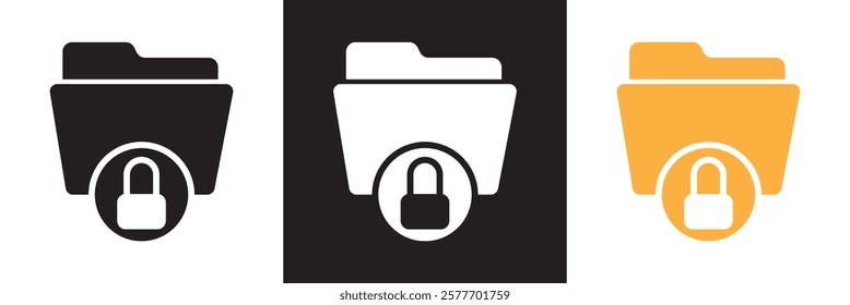 Files folder permission icon .  Document access vector . Secret archive sign business concept.  isolated on white and black background. vector illustration. EPS 10