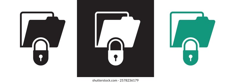 Files folder permission icon .  Document access vector . Secret archive sign business concept.  isolated on white and black background. vector illustration. EPS 10