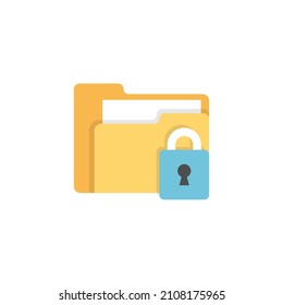 Files folder permission icon in flat style. Document access vector illustration on isolated background. Secret archive sign business concept.