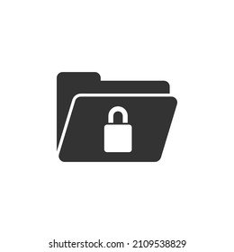 Files folder permission icon in flat style. Document access vector illustration on isolated background. Secret archive sign business concept.