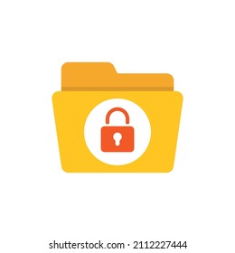 Files folder permission icon in flat style. Document access vector illustration on isolated background. Secret archive sign business concept.