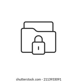 Files folder permission icon in flat style. Document access vector illustration on isolated background. Secret archive sign business concept.