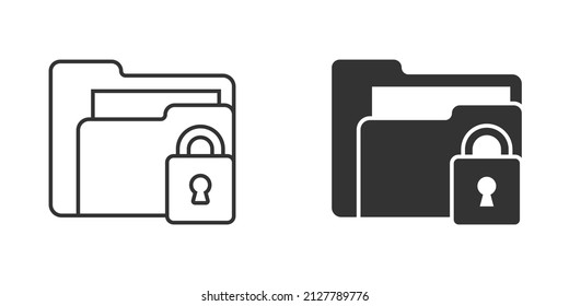 Files folder permission icon in flat style. Document access vector illustration on isolated background. Secret archive sign business concept.