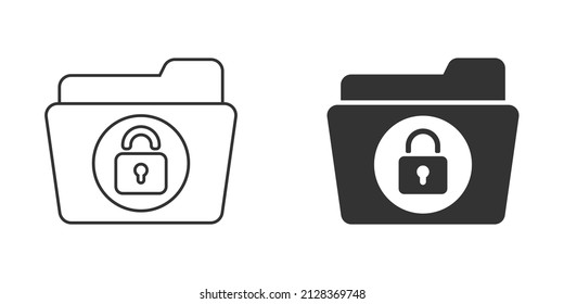 Files folder permission icon in flat style. Document access vector illustration on isolated background. Secret archive sign business concept.