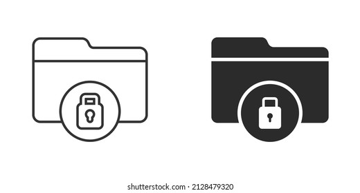 Files folder permission icon in flat style. Document access vector illustration on isolated background. Secret archive sign business concept.