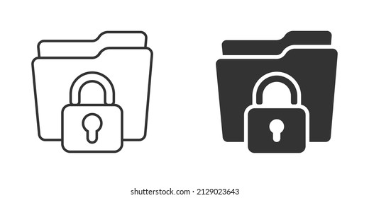 Files folder permission icon in flat style. Document access vector illustration on isolated background. Secret archive sign business concept.