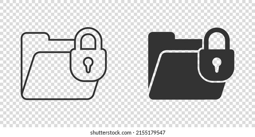 Icono de permiso de carpeta de archivos en estilo plano. Ilustración vectorial de acceso al documento en el fondo aislado. Concepto de negocio de firma de archivos secretos.