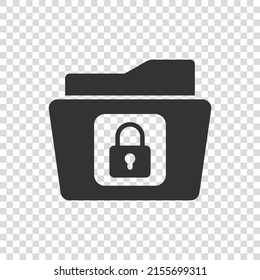 Files folder permission icon in flat style. Document access vector illustration on isolated background. Secret archive sign business concept.